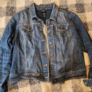 GAP Women's Distressed Blue Denim Jacket
